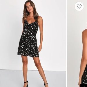 Lulus Priceless Poise Black Sequin Sleeveless Mini Slip Dress